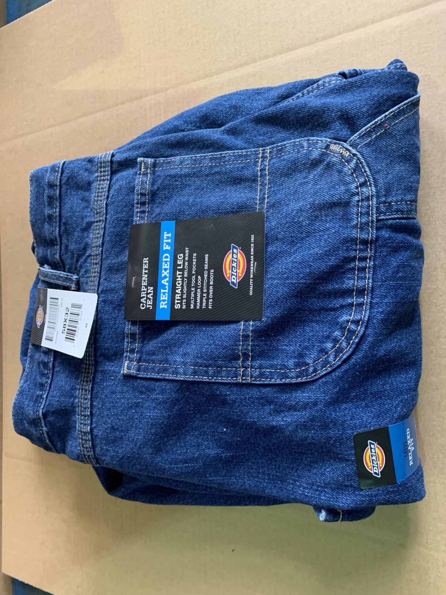 6 X BRAND NEW DICKIES RELAXED FIT STRAIGHT LEG CARPENTER JEANS SIZE 58 X 32 (716/1)