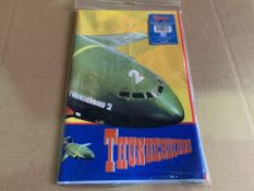 288 X BRAND NEW THUNDERBIRDS PLASTIC TABLECLOTHS 180 X 120CM IN 3 BOXES (786/1)