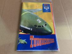 288 X BRAND NEW THUNDERBIRDS PLASTIC TABLECLOTHS 180 X 120CM IN 3 BOXES (788/1)