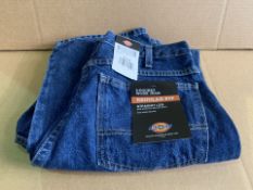 6 X BRAND NEW DICKIES 5 POCKET REGULAR FIT WORK JEANS STRAIGHT LEG SIZE 33 X 34 (695/1)