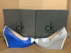 3 X BRAND NEW CALVIN KLEIN PATENT NAPPA SHOES (STYLES AND SIZES MAY VARY) (308/1)