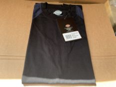 20 X BRAND NEW DICKIES NAVY/BLACK TWO TONE T SHIRTS SIZE SMALL (1221/1)