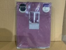 8 X NEW PACKAGED PAIRS OF THE ELEGANCE COLLECTION MELISSA PURPLE BLACKOUT CURTAINS SIZE: 90 X 90