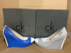 3 X BRAND NEW CALVIN KLEIN PATENT NAPPA SHOES (STYLES AND SIZES MAY VARY) (309/1)