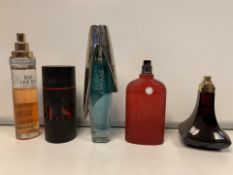 5 X PERFUMES/AFTERSHAVES 80-100% FULL INCLUDING ELIZABETH ARDEN, ENRIQUE, BEYONCE ETC (1137/1)