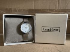 5 X BRAND NEW LUKE HENRY BROADWAY 32MM SILVER MESH WATCHES RRP £119 EACH (864/1)