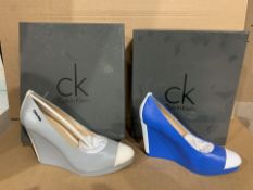 3 X BRAND NEW CALVIN KLEIN PATENT NAPPA SHOES (STYLES AND SIZES MAY VARY) (317/1)