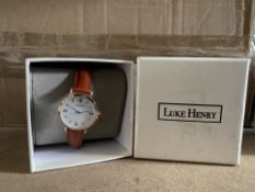 5 X BRAND NEW LUKE HENRY BROWN STRAPPED 32MM WATCH RRP £99 EACH (1467/1)