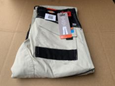 4 X BRAND NEW DICKIES GDT PREMIUM TROUSERS STONE SIZE 30R/40R (1180/1)