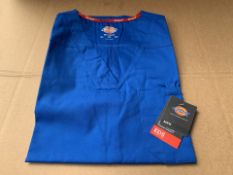 7 X BRAND NEW DICKIES MEDICAL ROYAL BLUE TOPS MEDICAL UNIFORM SIZE SMALL (1189/1)