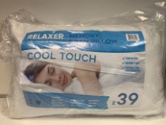 4 X BRAND NEW RELAXER MEMORY FOAM COOL TOUCH PILLOWS RRP £39 EACH (570/1)