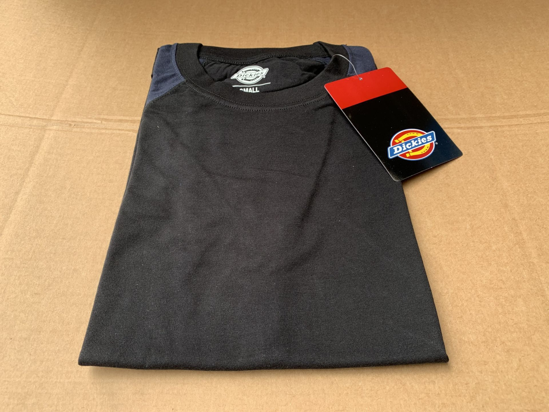 7 X BRAND NEW DICKIES NAVY/BLACK 2 TONE T-SHIRTS SIZE SMALL (1178/1)