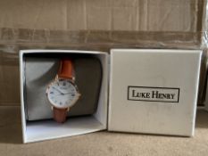 5 X BRAND NEW LUKE HENRY BROWN STRAPPED 32MM WATCH RRP £99 EACH (859/1)