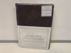 40 X NEW PACKAGED PAIRS OF HOUSEWIFE PILLOW CASES. DARK GREY (1024/1)