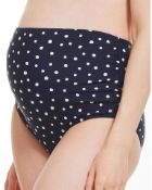 10 X BRAND NEW INDIVIDUALLY PACKAGED FIGLEAVES INK/WHITE SPOT BELLE MATERNITY OVER BUMP POLKA DOT