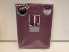 8 X NEW PACKAGED PAIRS OF THE ELEGANCE COLLECTION MELISSA PURPLE BLACKOUT CURTAINS SIZE: 90 X 90