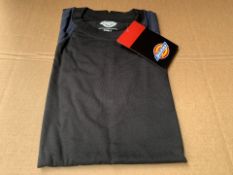 14 X BRAND NEW DICKIES NAVY/BLACK TWO TONE T SHIRTS SIZE SMALL (1228/1)