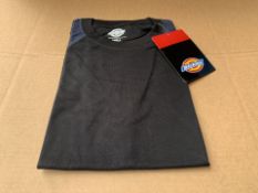 8 X BRAND NEW DICKIES NAVY/BLACK 2 TONE T-SHIRTS SIZE SMALL (1176/1)