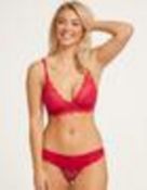 20 X BRAND NEW INDIVIDUALLY PACKAGED FIGLEAVES RED JULIETTE LACE PLUNGE BRAS SIZES 30GG, 30G, 30E