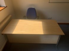 OAK STYLE OFFICE DESK WITH CHAIR