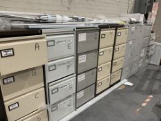 9 X METAL FILING CABINETS VARIOUS STYLES AND SIZES