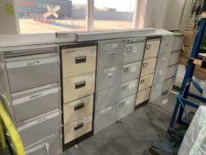 7 X FILING CABINETS IN VARIOUS STYLES AND SIZES