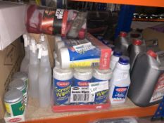 MIXED LOT INCLUDING ANTI FREEZE, SCREEN WIPES, DASH WIPES ETC