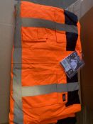 4 X BRAND NEW DICKIES HIGH VIZ WATERPROOF ORANGE/NAVY COVERALLS SIZE XXXXL