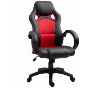 NEW BOXED Executive Office Racing Style Gaming Chairs .Adjustable Height. BLACK/RED
