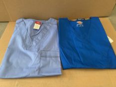 11 X BRAND NEW DICKIES MEDICAL UNIFROM TOPS IN VARIOUS COLOURS AND SIZES