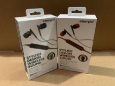 7 X BRAND NEW ITEMPO STYLISH DESIGN WIRELESS SOUND BLUETOOTH EARPHONES (COLOURS MAY VARY)