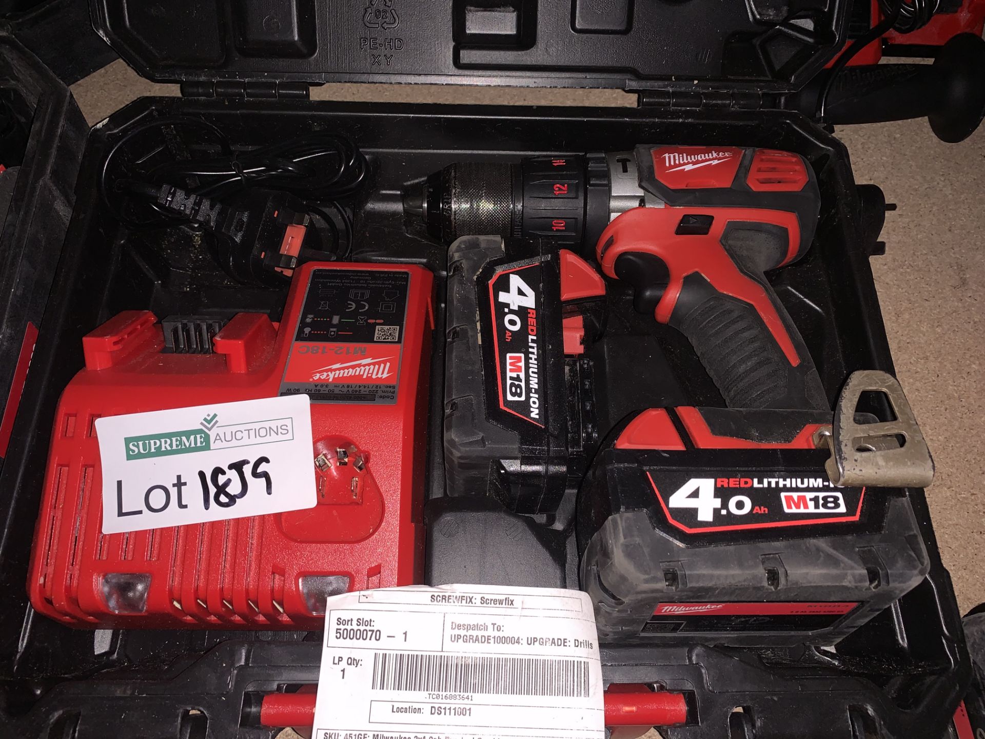 Milwaukee Cordless Combi Drill Brushed M18BPDN-402C 18V 2 x 4.0Ah Li-Ion M18 BPDN-402C. COMES WITH 2