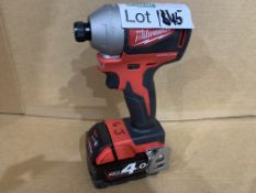 MILWAUKEE M18 CBLID-0 18V LI-ION BRUSHLESS CORDLESS IMPACT DRIVER - COMES WITH BATTERY. UNCHECKED