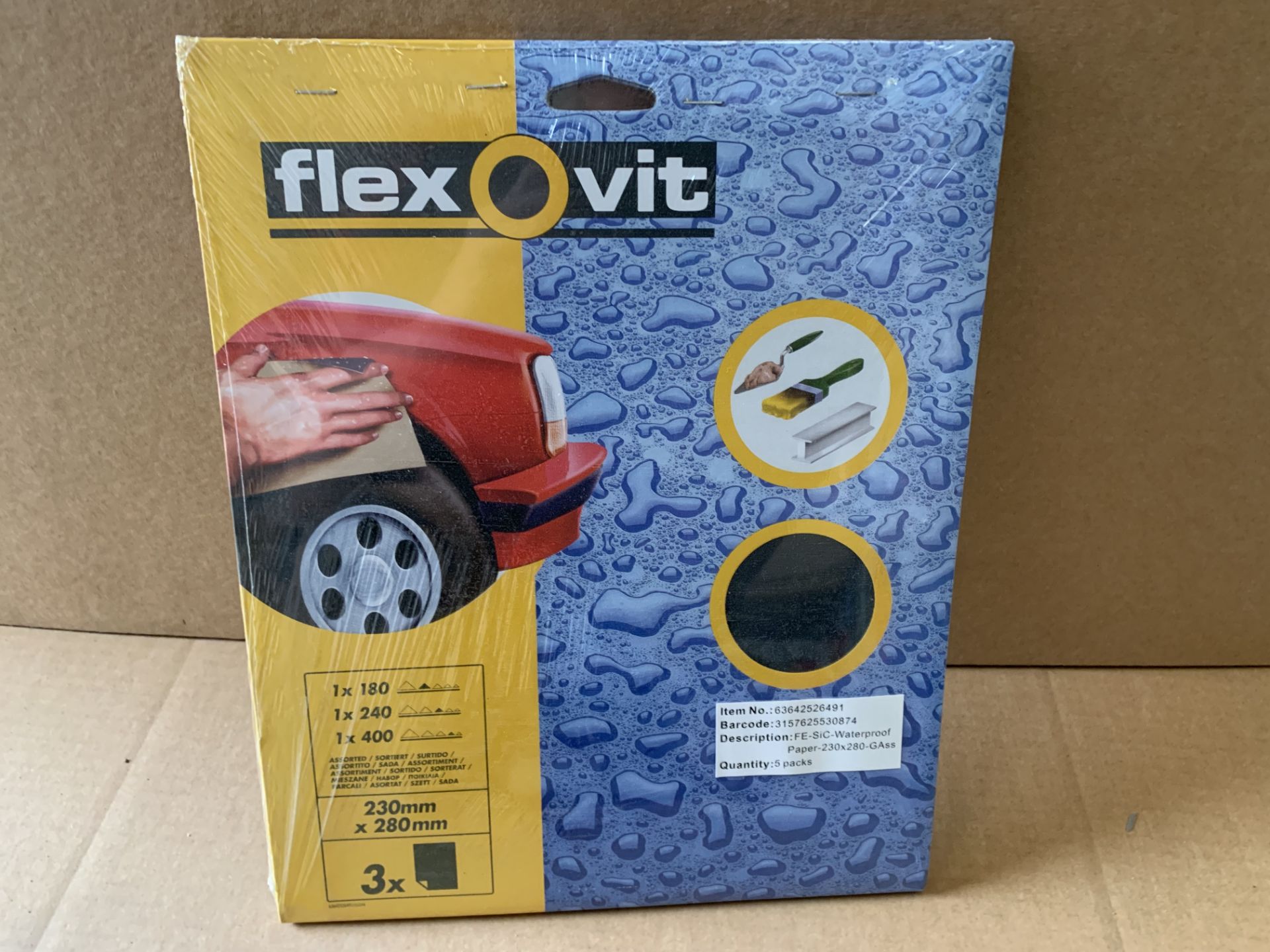 50 X BRAND ENW FLEXOVIT PACKS OF SANDING PAPER