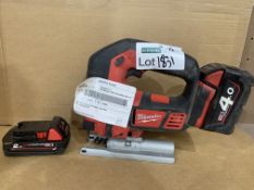 MILWAUKEE M18 BJS-0 18V LI-ION CORDLESS JIGSAW COMES WITH 2 x BATTERIES AS PICTURED. UNCHECKED ITEM