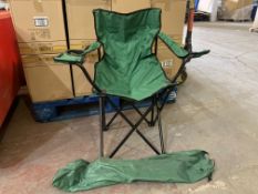 8 X NEW FOLDING CAMP CHAIRS WITH DRINKS HOLDERS
