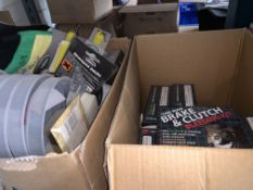 MIXED LOT INCLUDING FUNNELS, SHAMPOO STICKS, BRAKE AND CLUTCH BLEEDING KITS ETC IN 2 BOXES