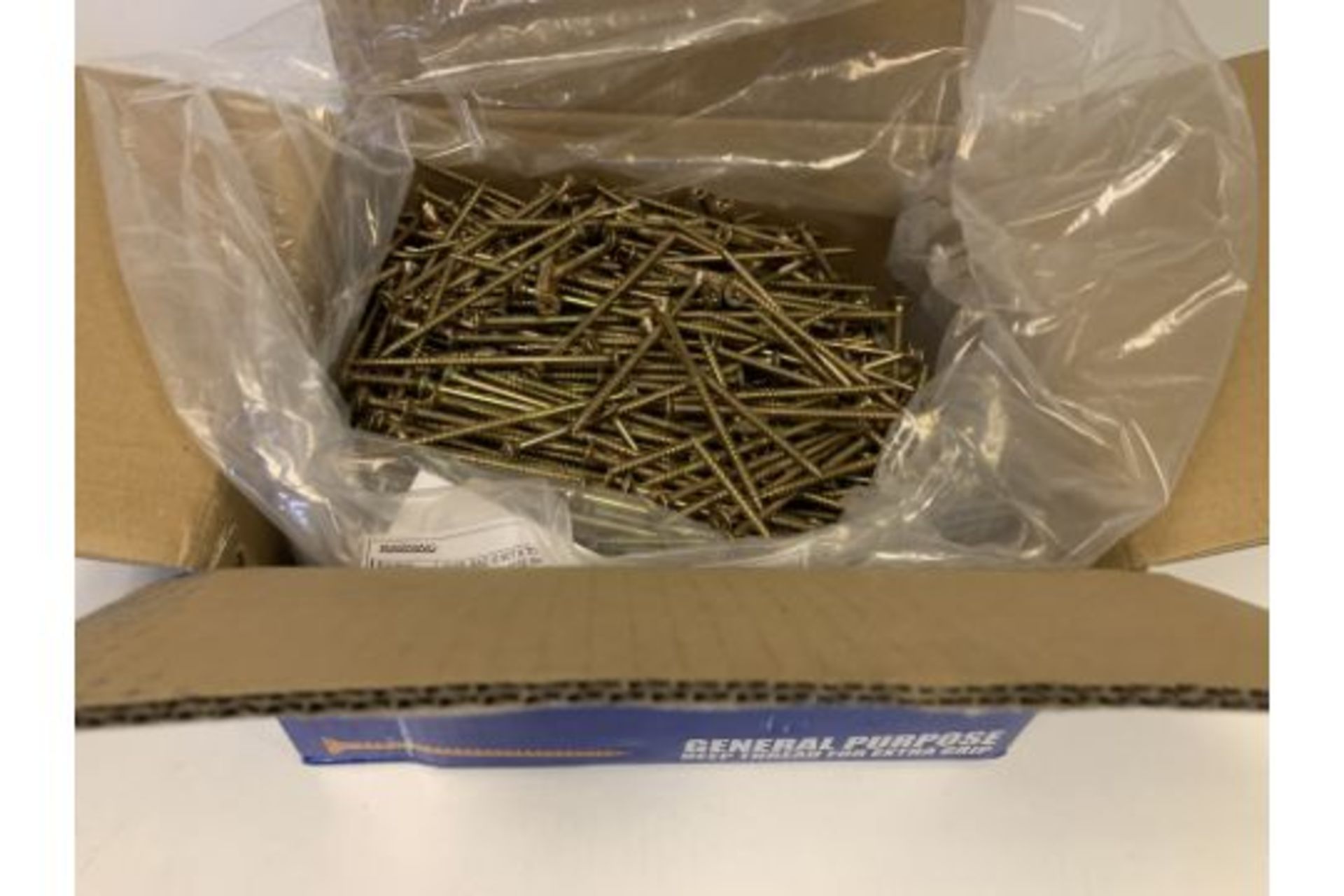 3 X NEW SEALED BOXES OF APPROX. 1000 GOLD SCREW SINGLE THREAD WOODSCREWS 5X100MM. RRP £55 PER BOX