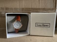 5 X BRAND NEW LUKE HENRY BROWN STRAPPED 32MM WATCH RRP £99 EACH
