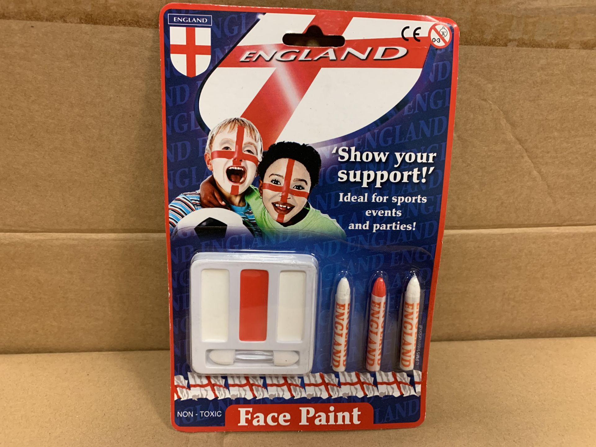 160 X BRAND NEW ENGLAND SHOW YOUR SUPPORT FACE PAINTING KITS