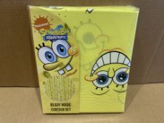 15 X BRAND NEW NICKELODEON SPONGEBOB SQUAREPANTS READY MADE CURTAIN SETS 168 X 137CM