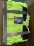 5 X BRAND NEW DICKIES HIGH VIZ WASTERPROOF YELLOW/NAVY COVERALLS SIZE LARGE