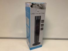 10 X NEW BOXED LARGE USB TOWER FAN. 2 X SPEEDS, USB POWERED. RRP £19.99 EACH