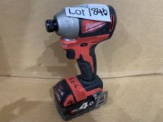 MILWAUKEE M18 CBLID-0 18V LI-ION BRUSHLESS CORDLESS IMPACT DRIVER - COMES WITH BATTERY. UNCHECKED