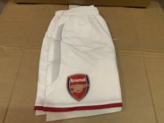 (NO VAT) 4 X BRAND NEW ARSENAL FC WHITE SHOTRS AGE 13-14