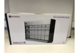 2 X BRAND NEW BOXED HENDI HIGH VOLTAGE INSECT KILLER. ALUMINIUM. ABS PLASTIC. 45W POWER. RRP £150