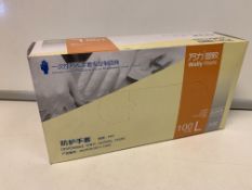 10 X BOXES OF WALLY PLASTIC DISPOSABLE VINYL GLOVES - CLEAR. SIZE LARGE. EXP: 12.02.2025