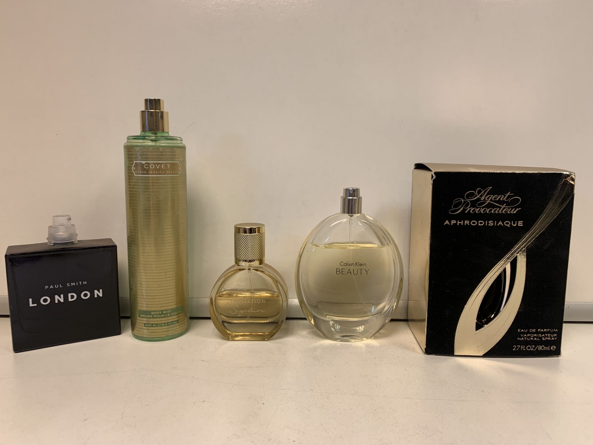 5 X PERFUMES/AFTERSHAVES 90-100% FULL INCLUDING CALVIN KLEIN, AGENT PROVOCATEUR, PAUL SMITH ETC