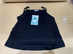 (NO VAT) 29 X BRAND NEW BLACK SLEEVLESS TOPS AGE 7-8 YEARS