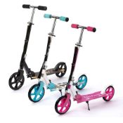 2 X BRAND NEW KARTZONE FOLDABLE LIGHTWEIGHT ALUMINIUM SCOOTER (1734/8)